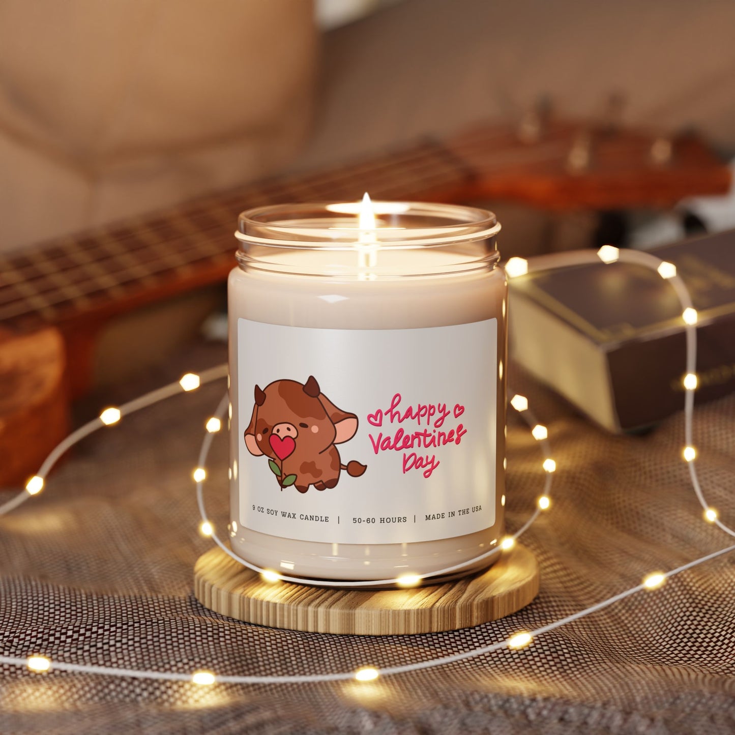 Happy Valentines Day Candle - Brown Cow, 9oz