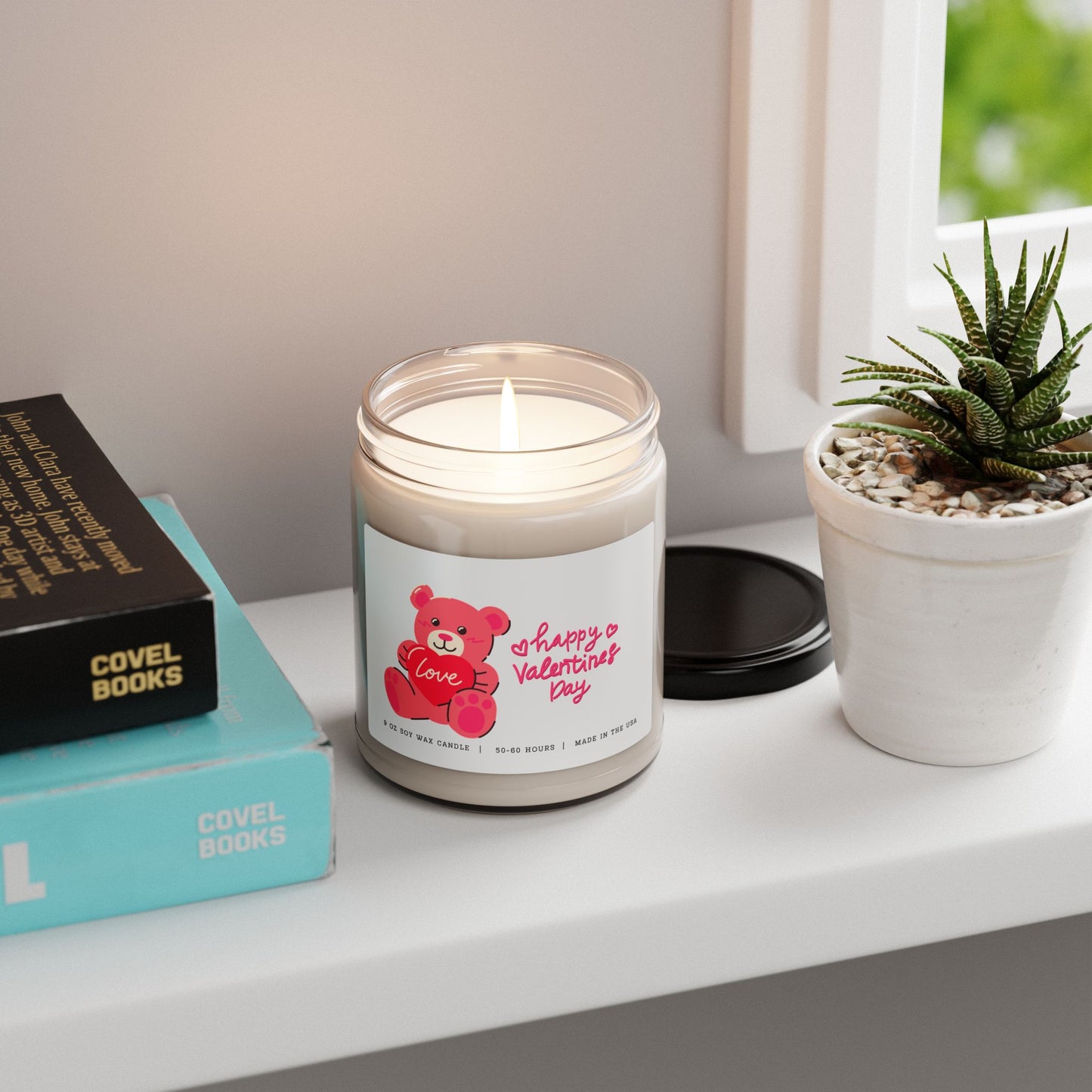 Happy Valentines Day Candle - Pink Bear, 9oz