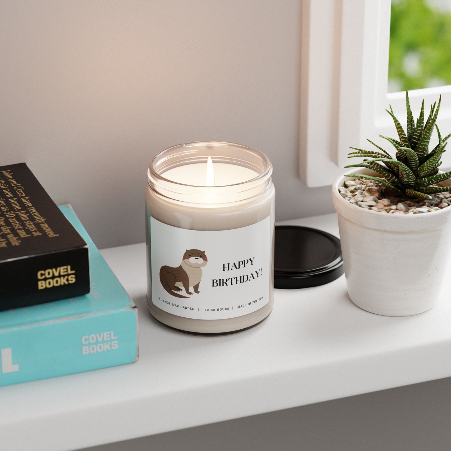 Happy Birthday Candle - Cartoon Otter, 9oz