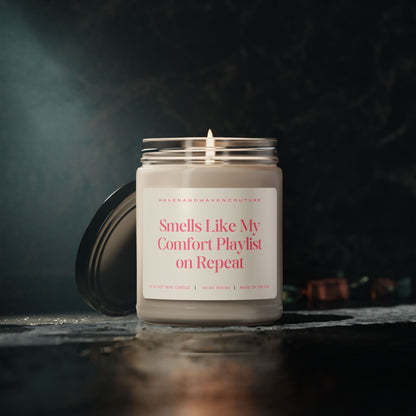 Smells Like My Comfort Playlist on Repeat - 9oz Candle for Music-Loving Vibes