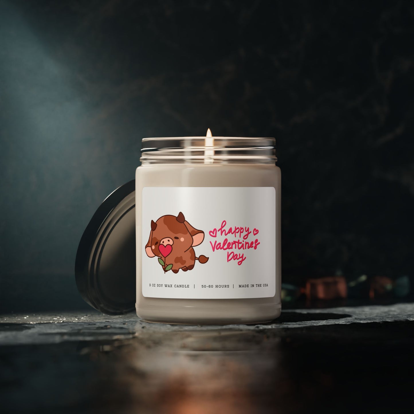 Happy Valentines Day Candle - Brown Cow, 9oz