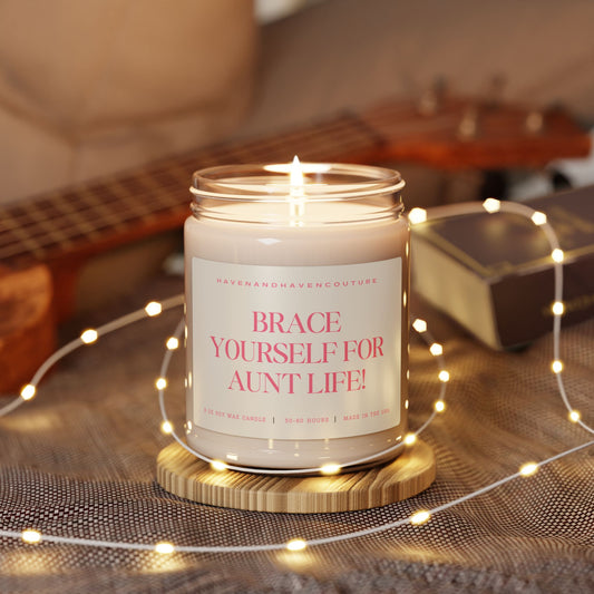 Brace Yourself for Aunt Life! 9oz Pregnancy Announcement Candle