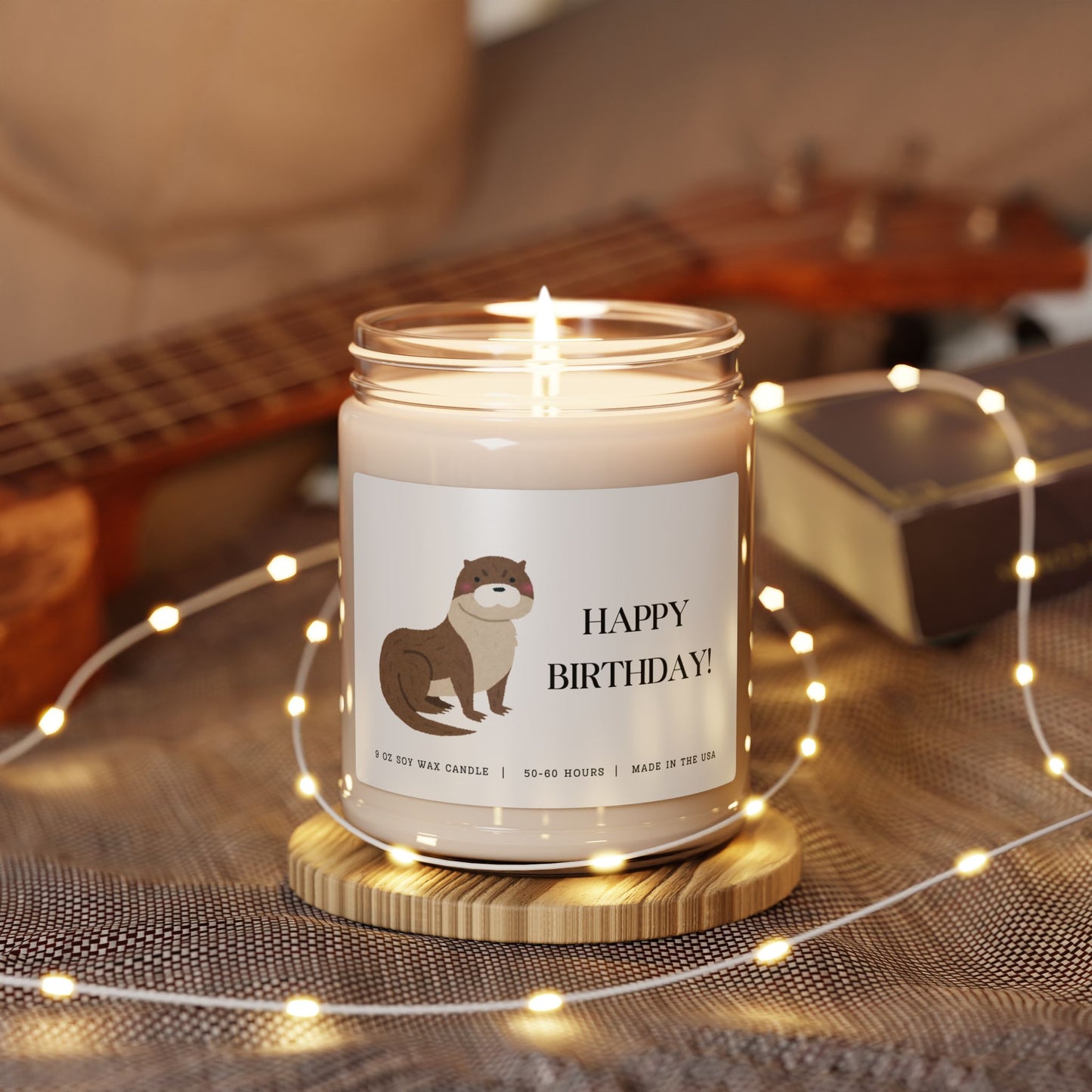 Happy Birthday Candle - Cartoon Otter, 9oz