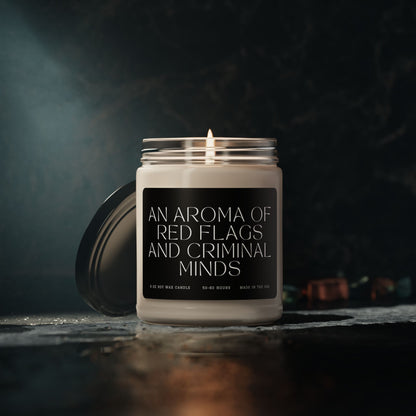 An Aroma of Red Flags and Criminal Minds - 9oz Candle for True Crime Lovers and Drama Fans