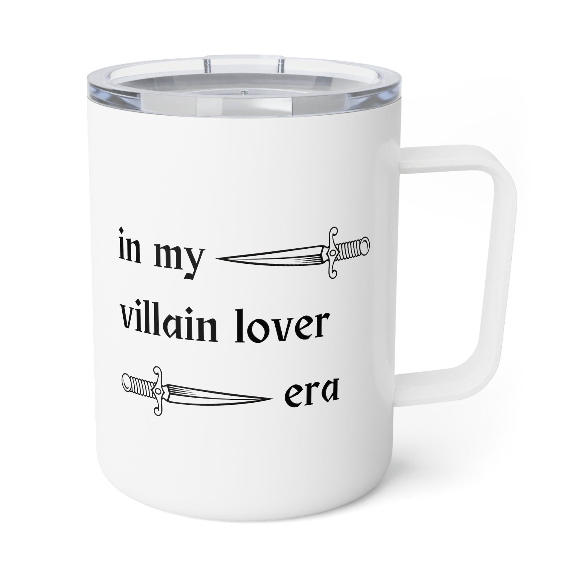 In my villain lover era Insulated Coffee Mug, 10oz - Booktok -Book lover-gift for wife-Gift him-gift for mom villain era- villain lover