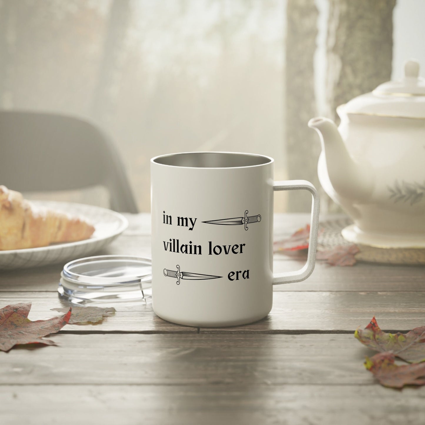 In my villain lover era Insulated Coffee Mug, 10oz - Booktok -Book lover-gift for wife-Gift him-gift for mom villain era- villain lover