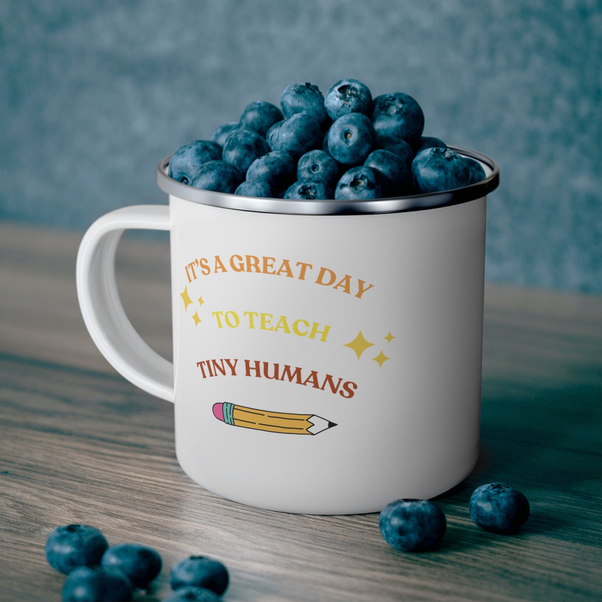 It's a great day to teach tiny humans Enamel Camping Mug- Teacher appreciation- Gift for teachers- Teacher aesthetic- thoughtful gifts