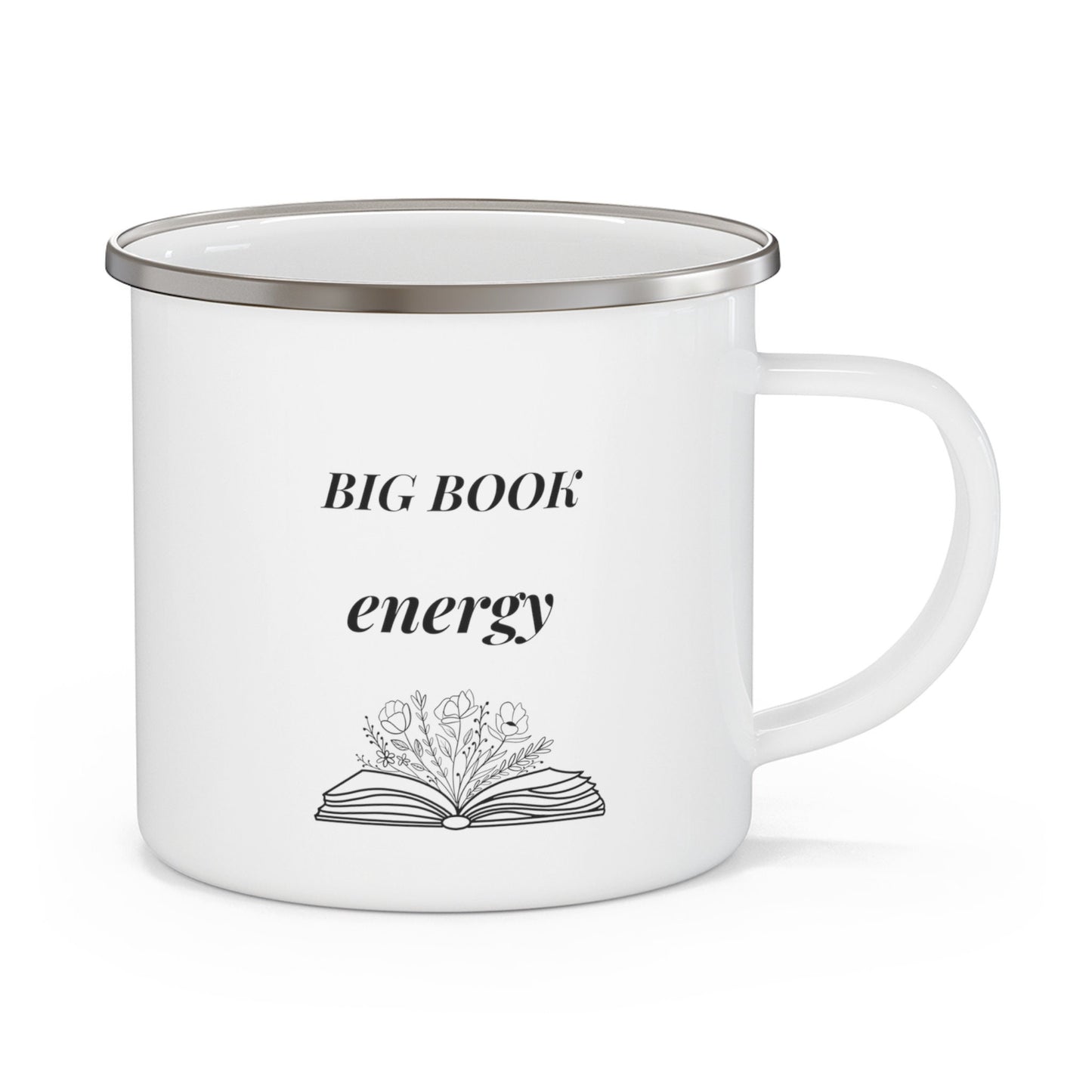 Big Book Lover Enamel Camping Mug- Booktok- Booklover- Bookworm- reader- cozy vibe- book nook- mug for her- mug for him