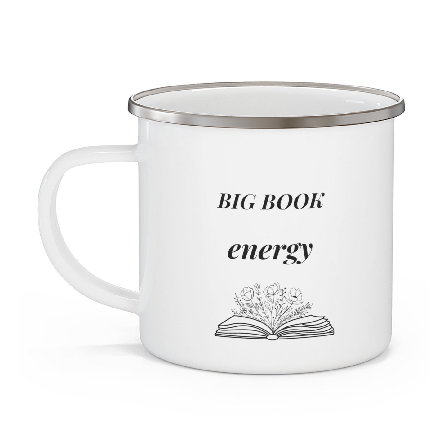 Big Book Lover Enamel Camping Mug- Booktok- Booklover- Bookworm- reader- cozy vibe- book nook- mug for her- mug for him