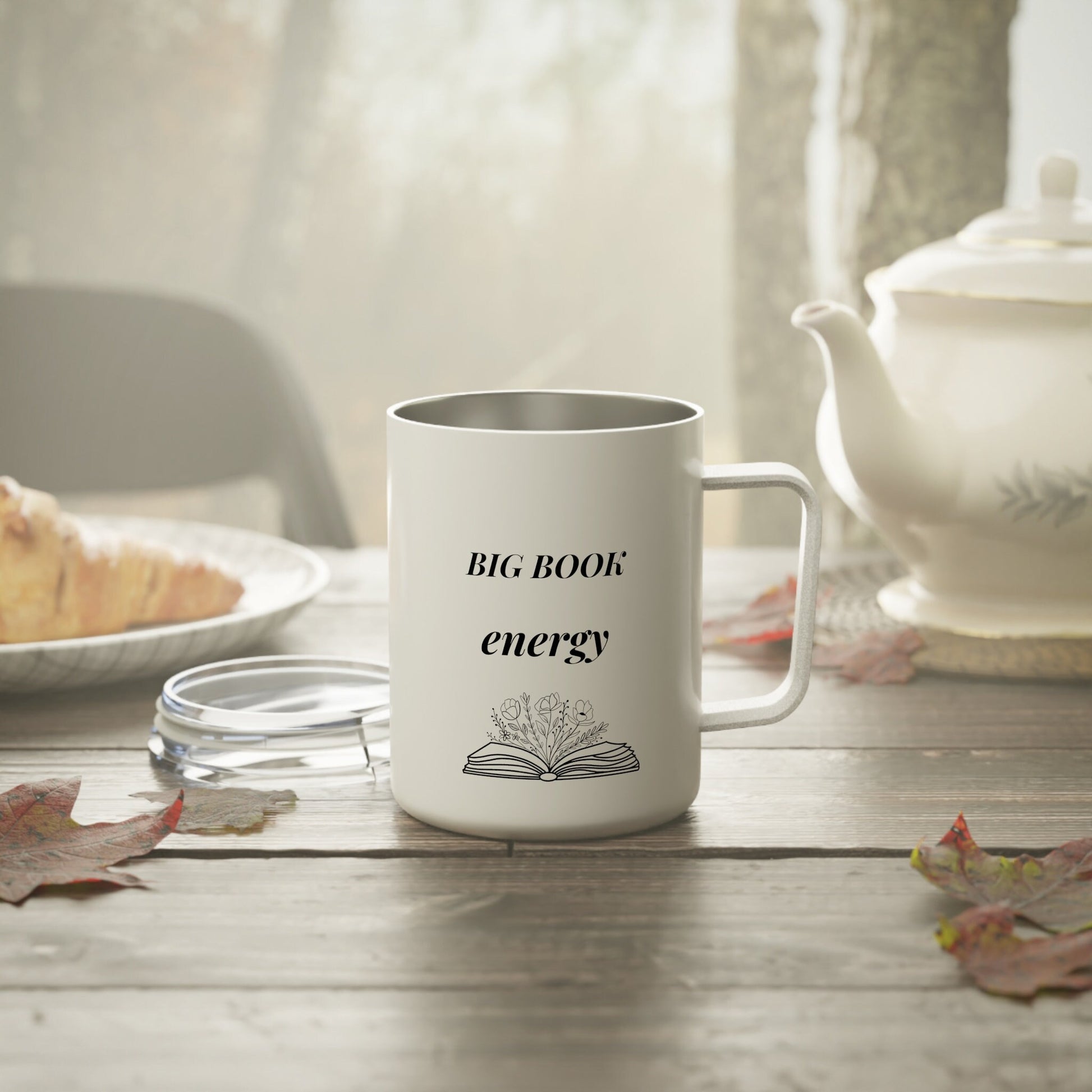 Insulated Coffee Mug 10oz- Booktok- Booklover- Bookworm- reader- cozy vibe- book nook- mug for her- mug for him