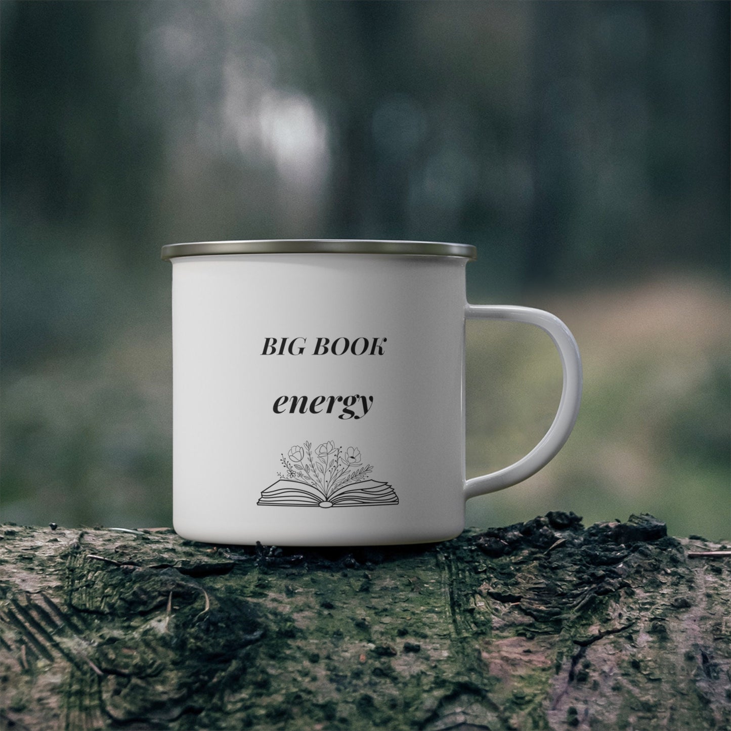 Big Book Lover Enamel Camping Mug- Booktok- Booklover- Bookworm- reader- cozy vibe- book nook- mug for her- mug for him