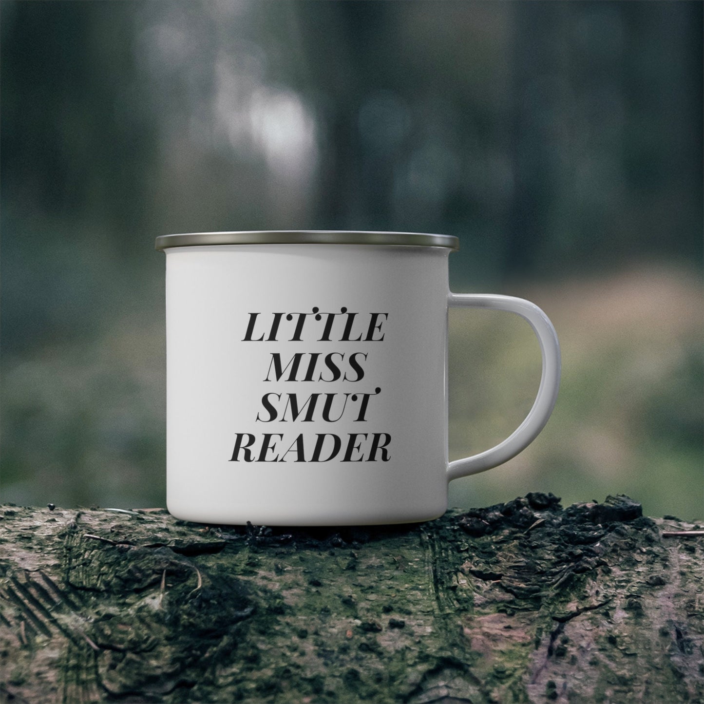 Little Miss Smut Reader Enamel Camping Mug- Booktok- book lover- Smut reader- romance reader- cozy reading mug - smut mug- gift for her