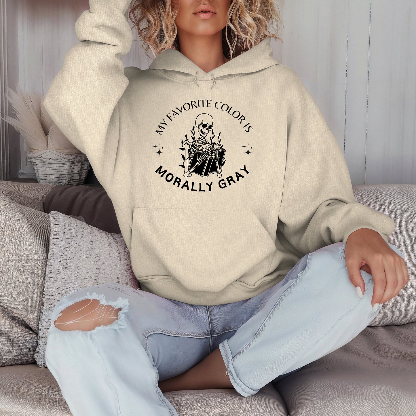 My Favorite Color is Morally Gray hoodie- Booktok- book lover- Smut reader- romance reader- cozy hoodie- smut hoodie-gift for her-Smut lover