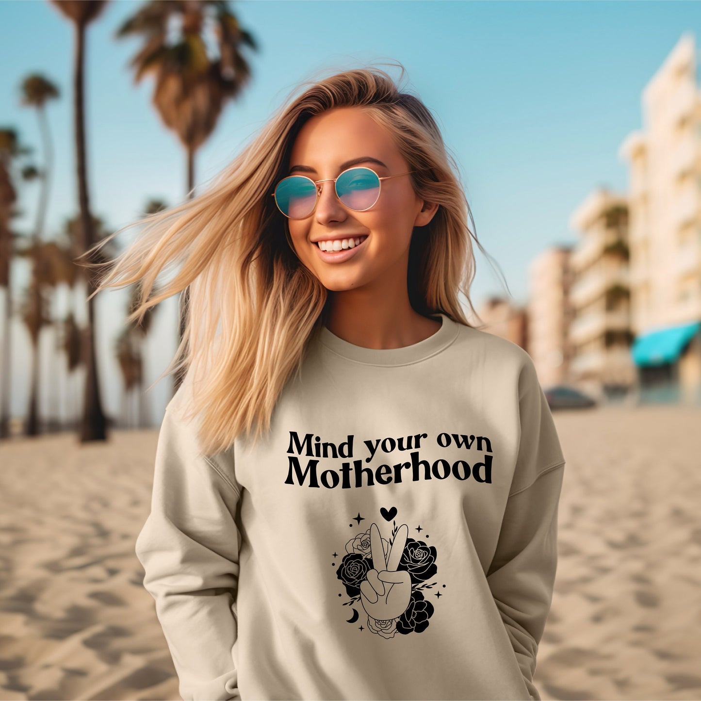 Mind your own Motherhood Sweatshirt- Momtok- Mom wear- Mom aesthetic- mom casual- new mom- gift for moms- sassy mom- funny mom sweatshirt