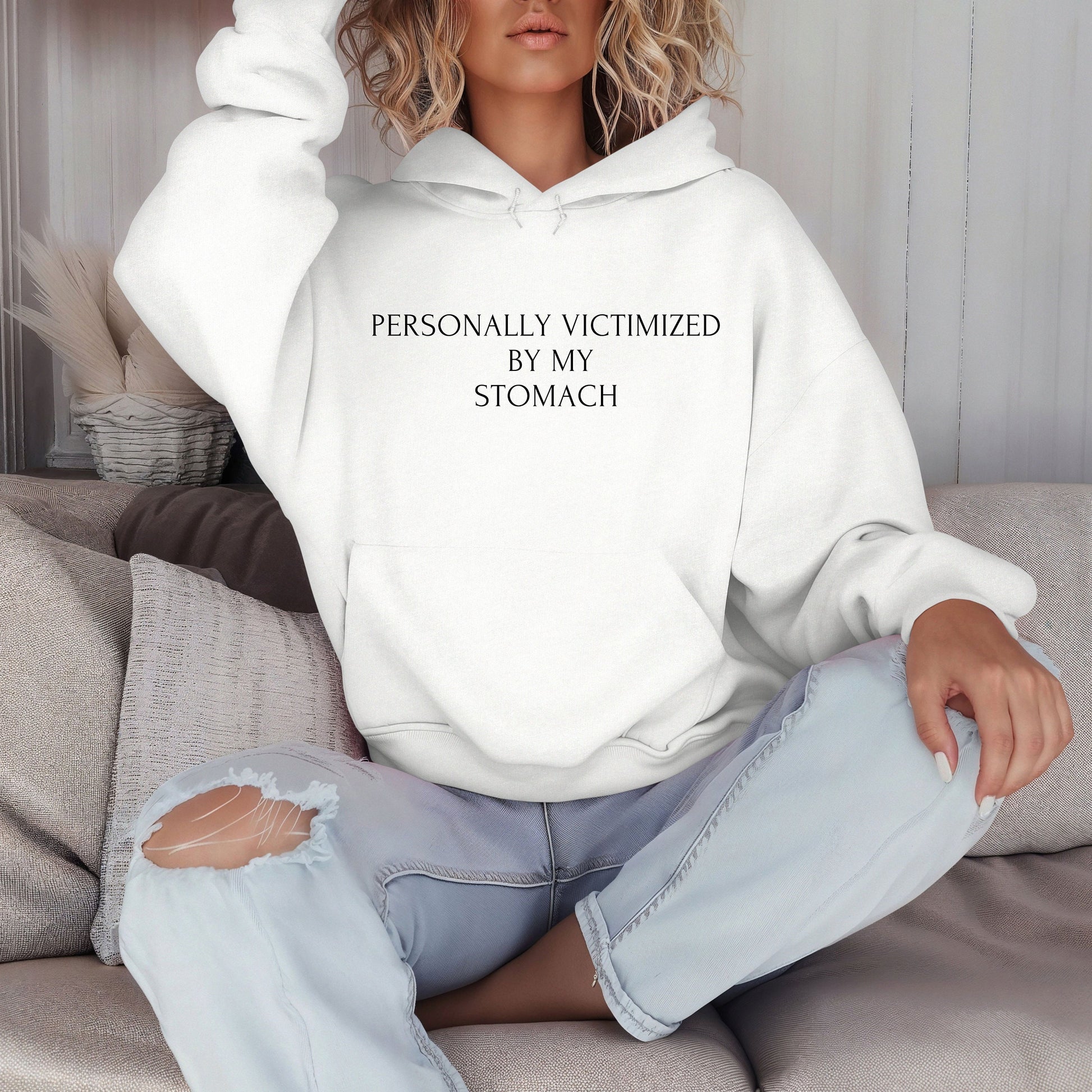 Personally Victimized by My Own Stomach Hoodie- Funny gift- IBS humor- Tummy ache