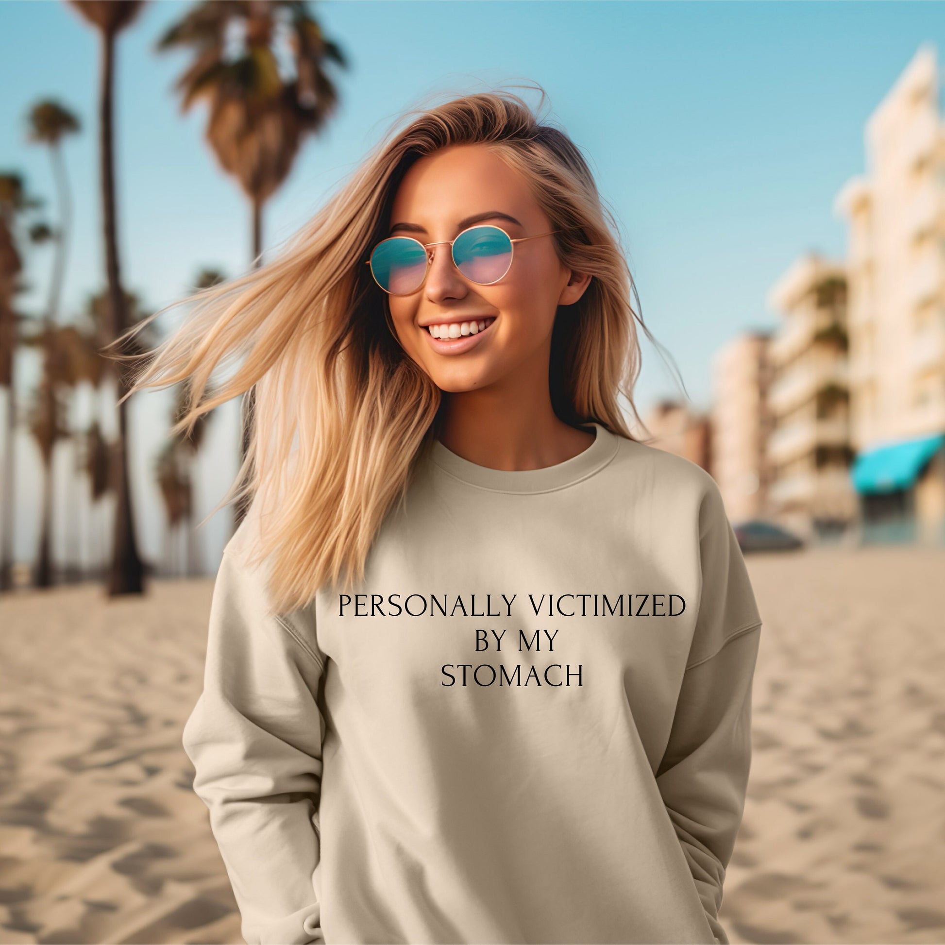 Personally Victimized by My Own Stomach sweatshirt - Funny gift- IBS humor- Tummy ache