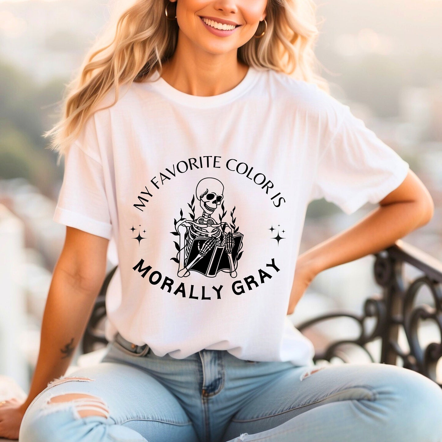 My Favorite Color is Morally Gray t-shirt- Booktok-book lover-Smut reader-romance reader- cozy t-shirt -smut t-shirt-gift for her-Smut lover