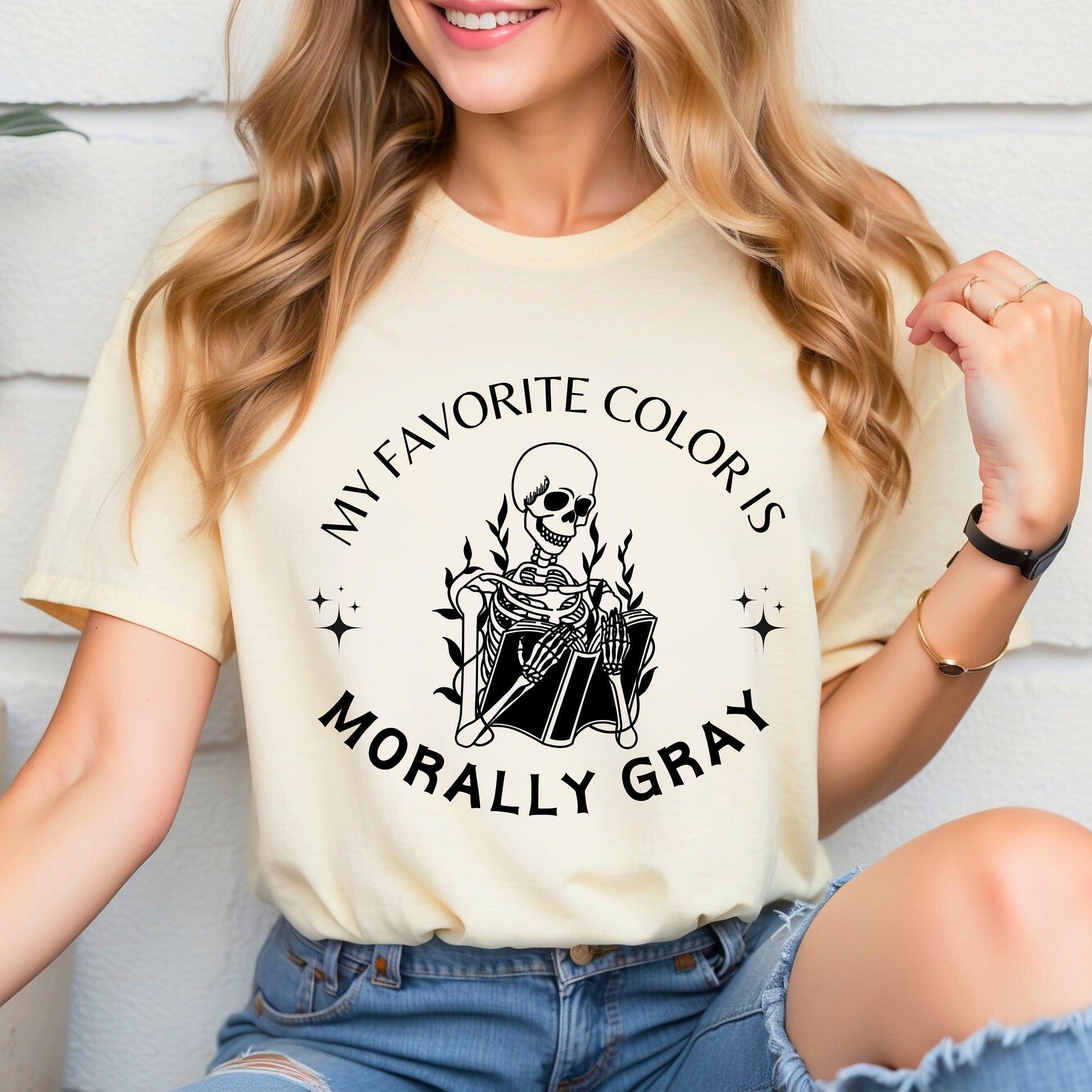 My Favorite Color is Morally Gray t-shirt- Booktok-book lover-Smut reader-romance reader- cozy t-shirt -smut t-shirt-gift for her-Smut lover