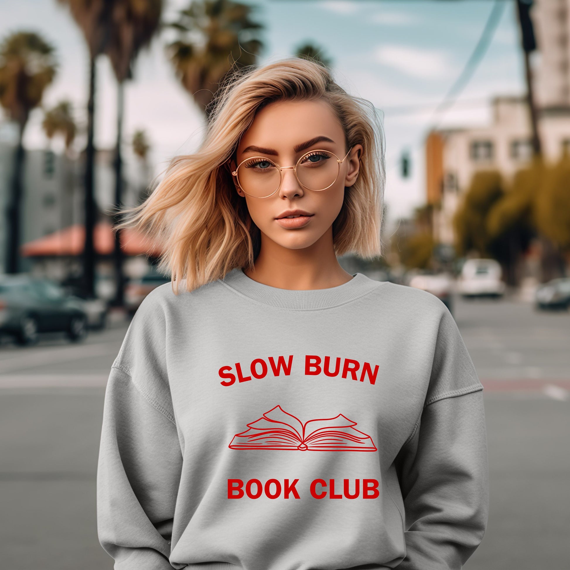 Slow Burn Book Club sweatshirt- Booktok- book lover- Slow burn reader- romance reader- cozy hoodie- smut hoodie- fantasy- reading aesthetic