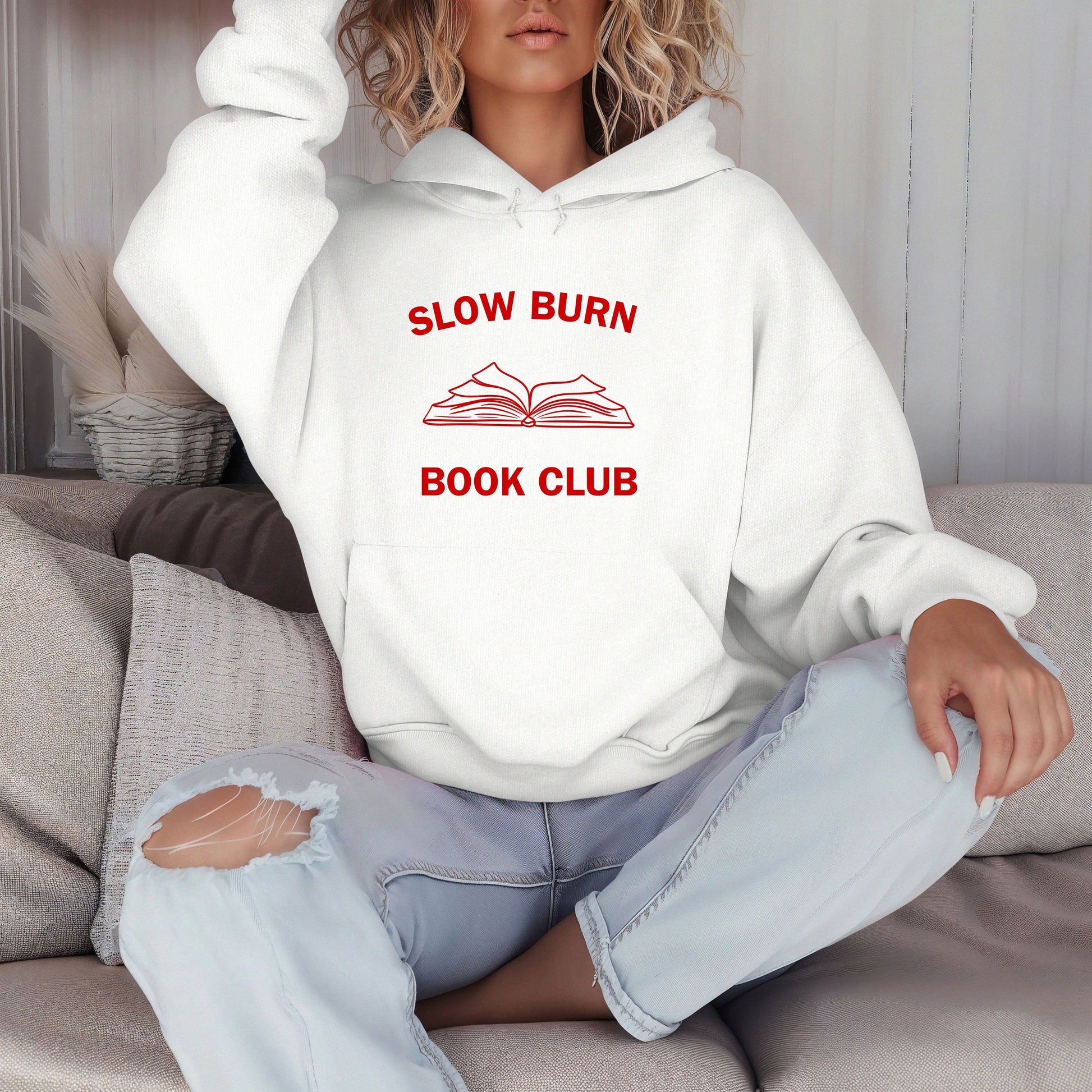 Slow Burn Book Club Hoodie- Booktok- book lover- Slow burn reader- romance reader- cozy hoodie- smut hoodie- fantasy- reading aesthetic