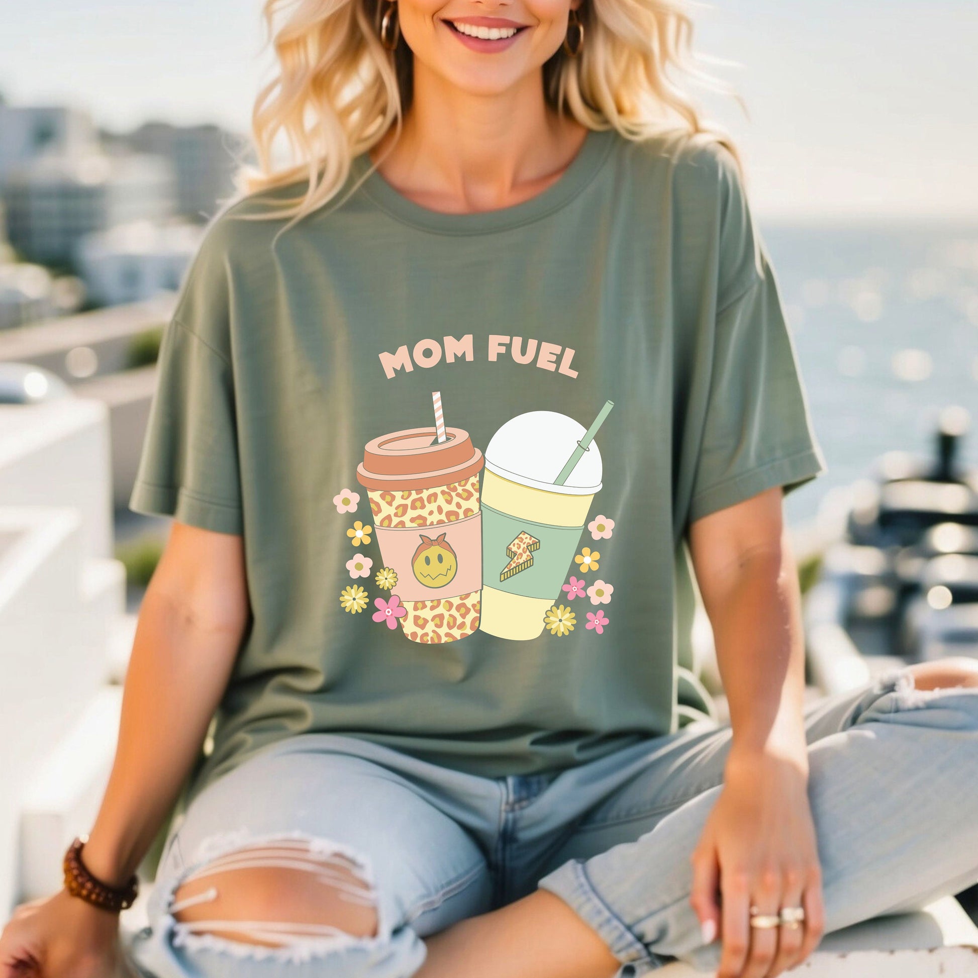 Mom Fuel T-shirt- Gift for mom- Gift for wife- Gift for sister- mom aesthetic- casual mom wear- Coffee lover