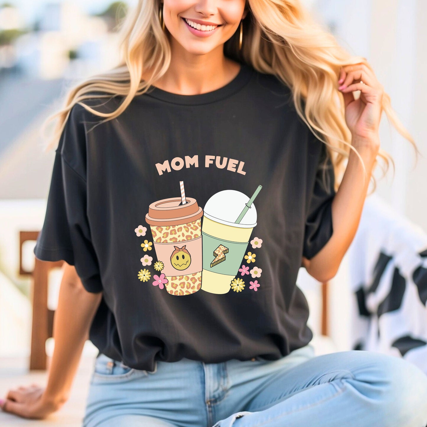 Mom Fuel T-shirt- Gift for mom- Gift for wife- Gift for sister- mom aesthetic- casual mom wear- Coffee lover