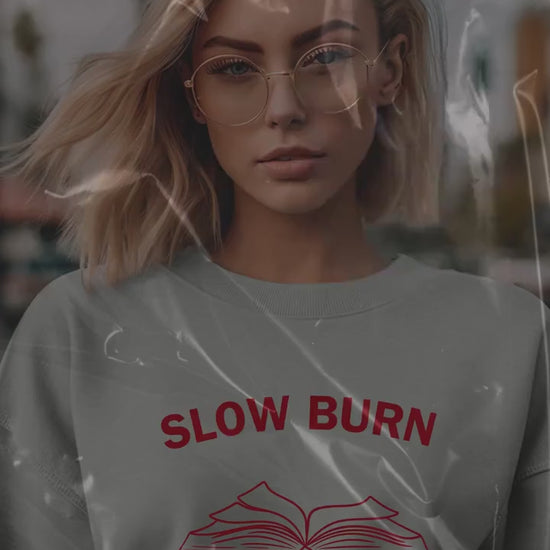 Slow Burn Book Club sweatshirt- Booktok- book lover- Slow burn reader- romance reader- cozy hoodie- smut hoodie- fantasy- reading aesthetic