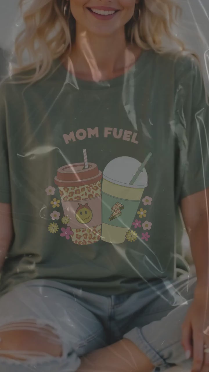 Mom Fuel  T-shirt- Gift for mom- Gift for wife- Gift for sister- mom aesthetic- casual mom wear- Coffee lover